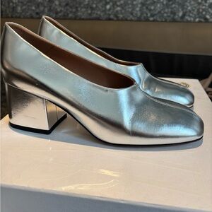 Marni Silver Block Heel Pumps 38